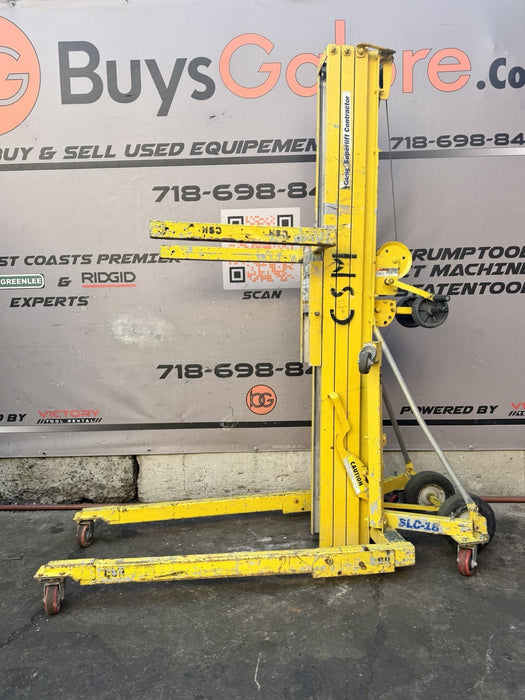 Genie Superlift SLC-18 Manual Material Lift 650lbs 18’ HVAC Duct Lift TESTED #2