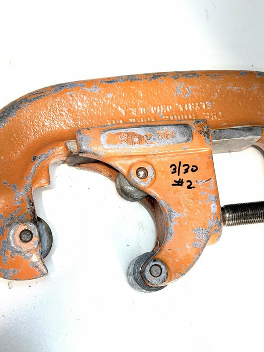 Ridgid No. 4-S Heavy Duty Pipe Cutter, 2" to 4" Pipe Used / Works Good #2