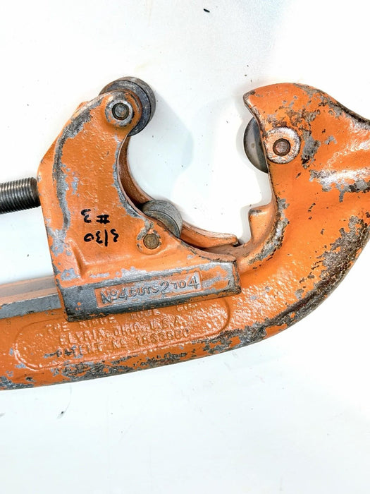 Ridgid No. 4-S Heavy Duty Pipe Cutter, 2" to 4" Pipe Used / Works Good #3