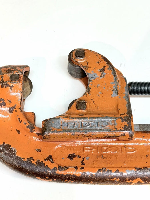 Ridgid No. 4-S Heavy Duty Pipe Cutter, 2" to 4" Pipe Used / Works Good #3