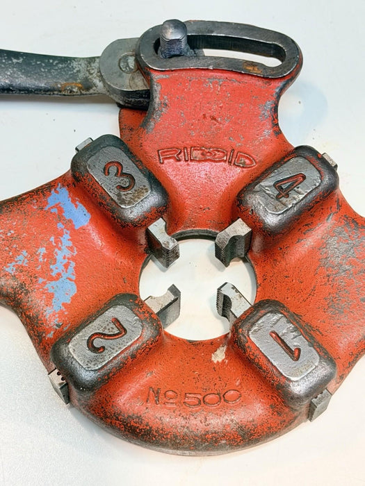 Ridgid No. 500 Pipe Thread Die Head with 1/2" Dies