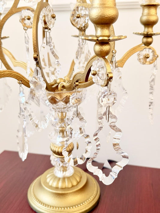 Schonbek 5 Light Crystal Table Lamp ~27" Tall Vintage Excellent Shape