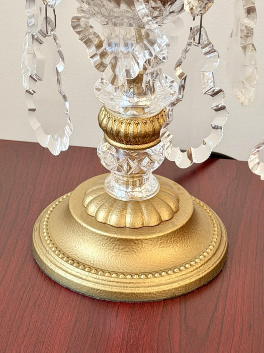 Schonbek 5 Light Crystal Table Lamp ~27" Tall Vintage Excellent Shape