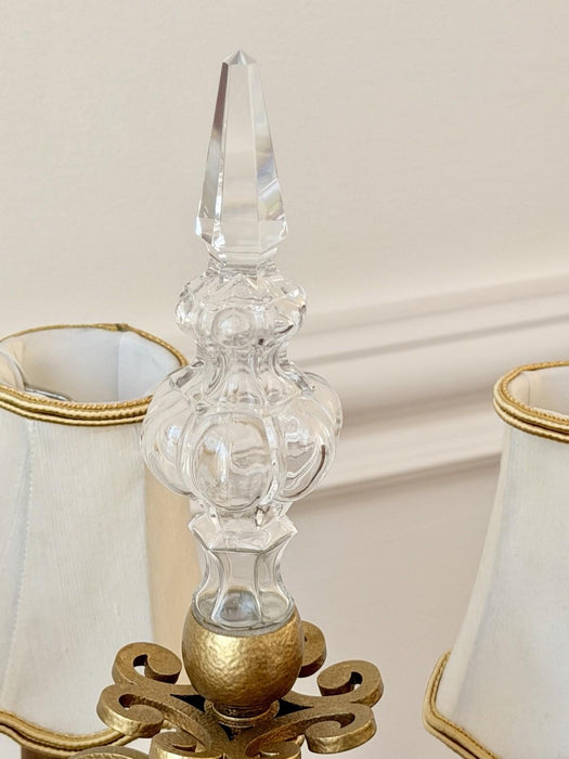 Schonbek 5 Light Crystal Table Lamp ~27" Tall Vintage Excellent Shape