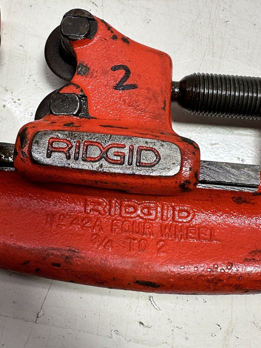 RIDGID PIPE CUTTER Model 42A Heavy Duty 4 Wheels  3/4 INCH TO 2 INCHES #2