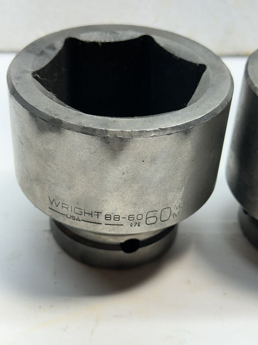 Wright & Proto 60,55,50,46 mm Standard Impact Socket, 1" Drive, 6 Point