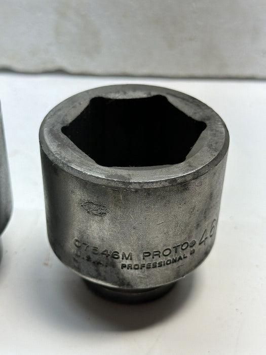 Wright & Proto 60,55,50,46 mm Standard Impact Socket, 1" Drive, 6 Point