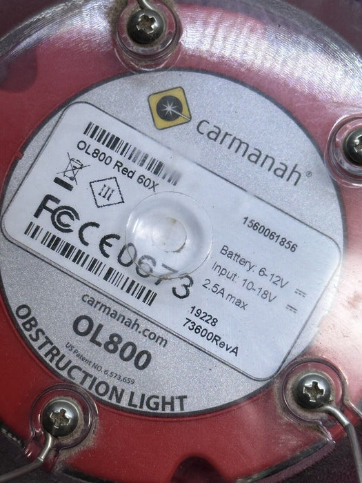 Carmanah OL800 Red 60X Solar Obstruction Light FAA Compliant Input 10-18V #3