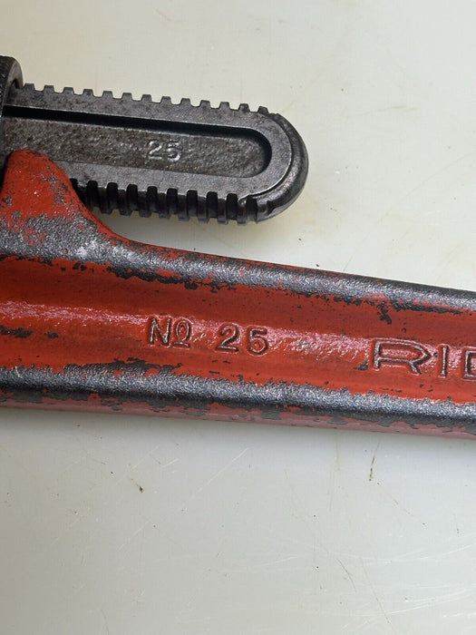 Ridgid No 25 Pipe Wrench Heavy Duty Steel Made in USA