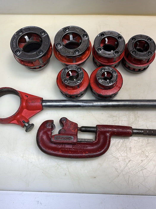 RIDGID 12-R Ratchet Pipe Threading Die Set 1/2" to 2" + Ratchet , Pipe Cutter #2