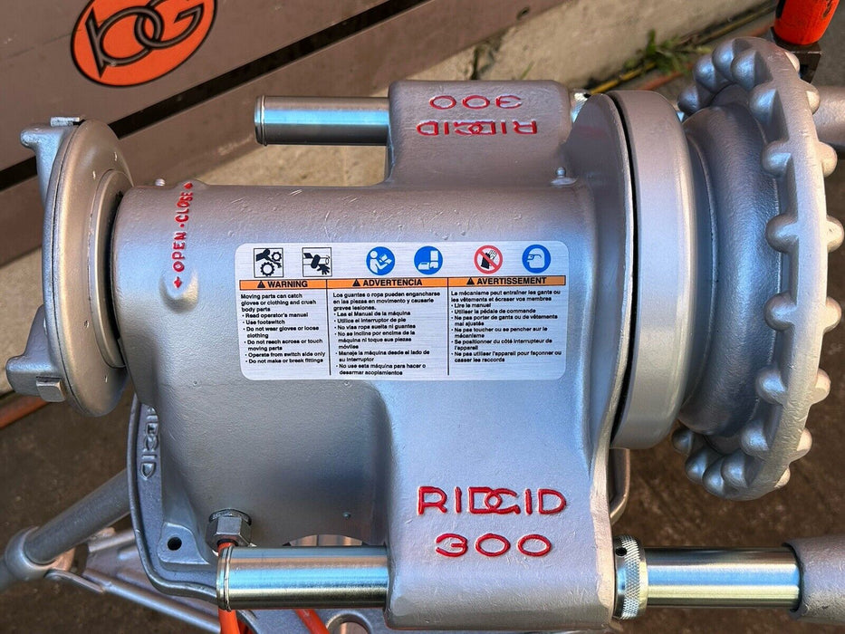 RIDGID 300 PIPE THREADING MACHINE + FOOT SWITCH , CARRIAGE NICE REFURBISHED #BG7