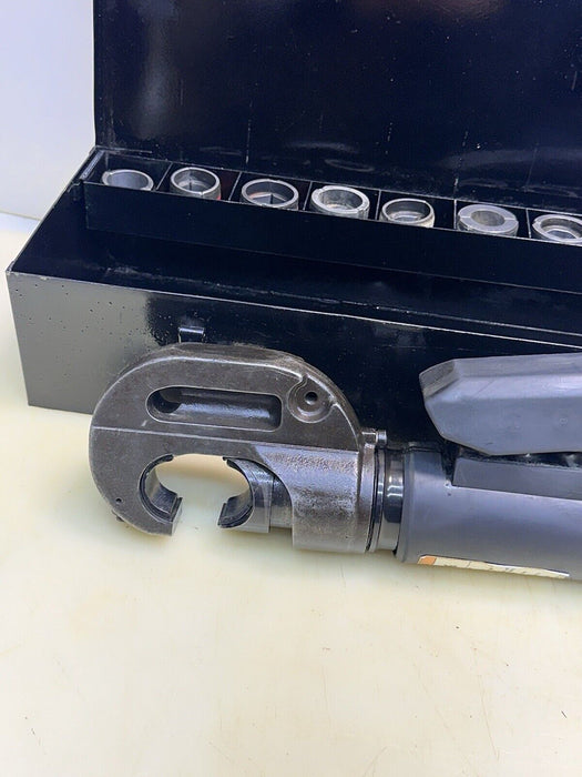 BURNDY Y750 REVOLVER HYPRESS HYDRAULIC CRIMPING TOOL W/ 13 Dies