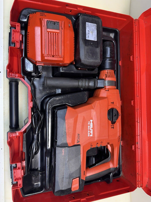 HILTI CORDLESS ROTARY HAMMER  DRILL TE 60- A36, (2) 3-9AH BATTERIES + CHARGER #3