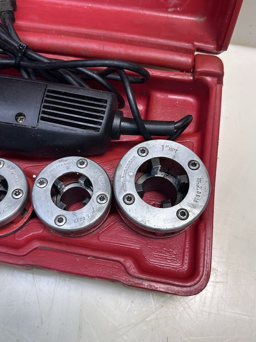 ROTHENBERGER SUPERTRONIC 2000 PORTABLE POWER PIPE THREADER + 1/2”, 3/4”, 1” Dies