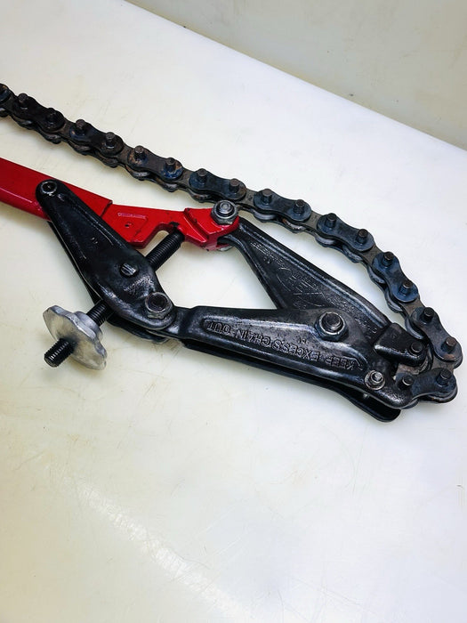 Wheeler Rex 4906 Ratchet Soil Pipe Cutter Chain - 1-1/2" to 6".  Great Shape #1