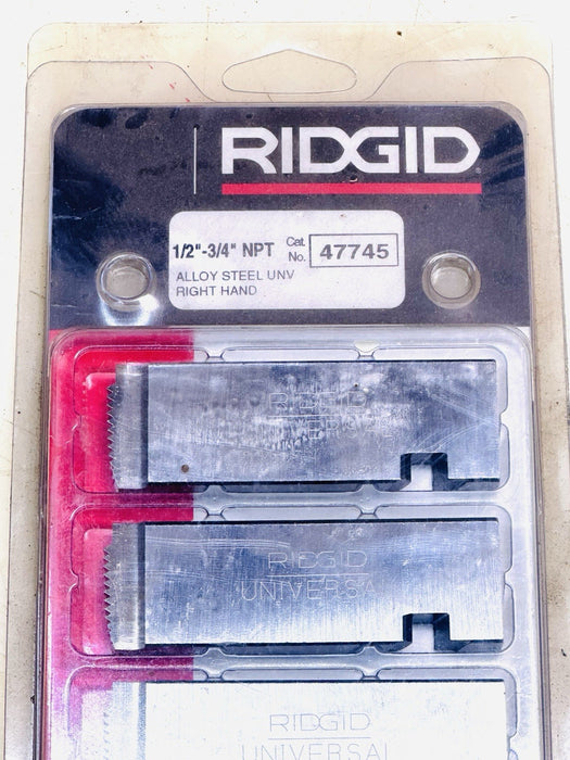 RIDGID 47745 1/2" to 3/4" - 14 NPT Universal Dies Alloy RH #3