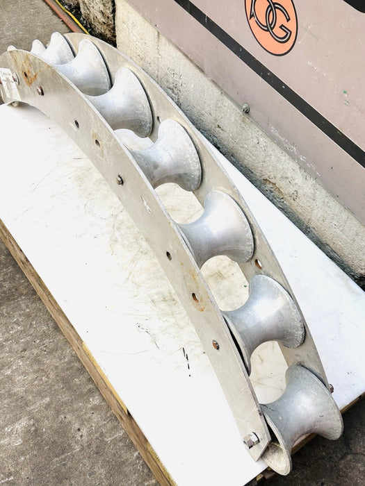 Greenlee 4036 36" radius right angle conveyor sheave, w/ 8 Sheave Wheels