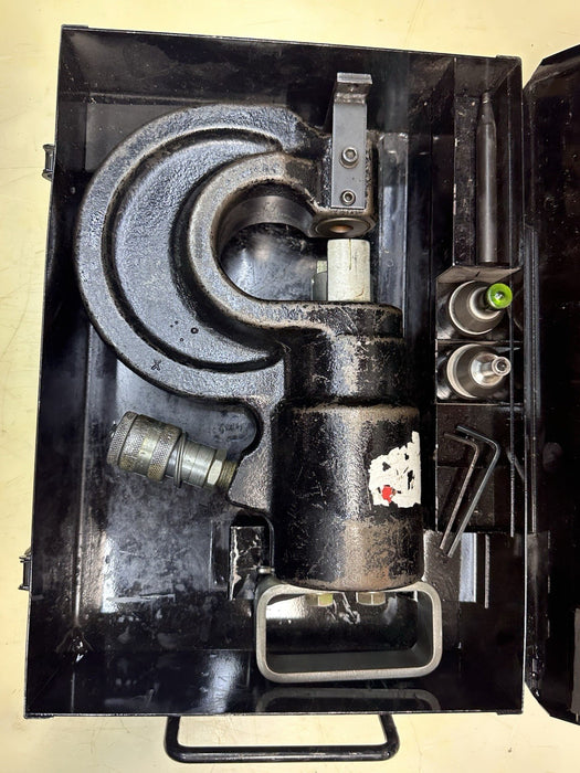 Cleveland Steel 35 Ton Hydraulic Portable Punch W/ Tooling Dies Very Good Cond.