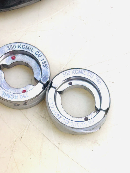 T&B Thomas & Betts TBM15 Hydraulic Crimper Head 15-Ton W/ 5 Burndy Crimping Dies
