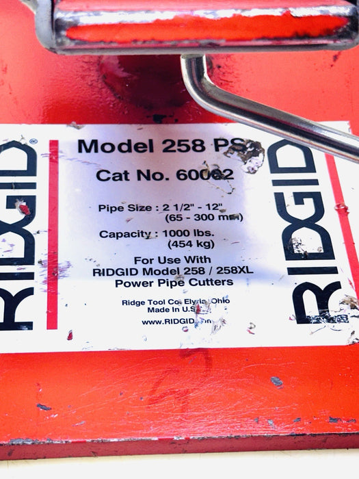 RIDGID 60002  2-1/2" - 12" Ball Transfer Pipe Support For 258 Power Pipe Cutters