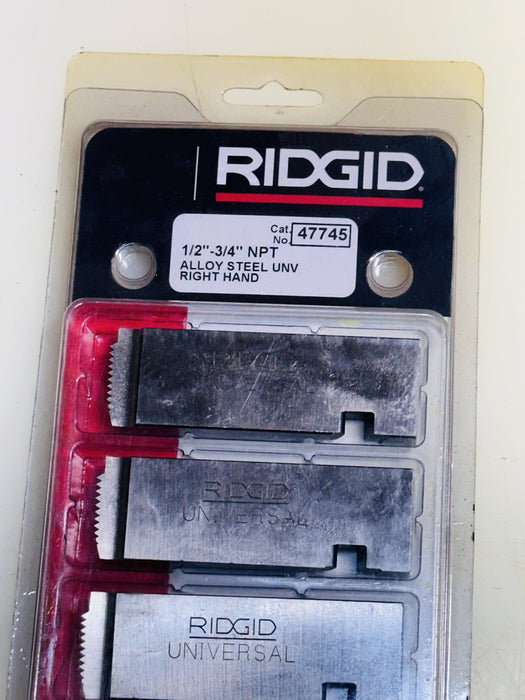 RIDGID 47745 1/2" to 3/4" - 14 NPT Universal Dies Alloy RH