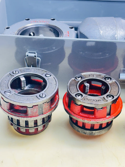RIDGID 700-T2 Pipe Threader w/ 12-R Die Set 1/2-2 & "NEW" Metal Case TESTED BG1