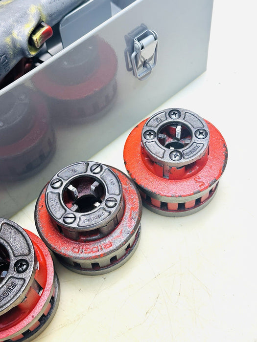 RIDGID 700 Pipe Threader w/ 12-R Die Set 1/2-2 & "NEW" Metal Case TESTED BG2