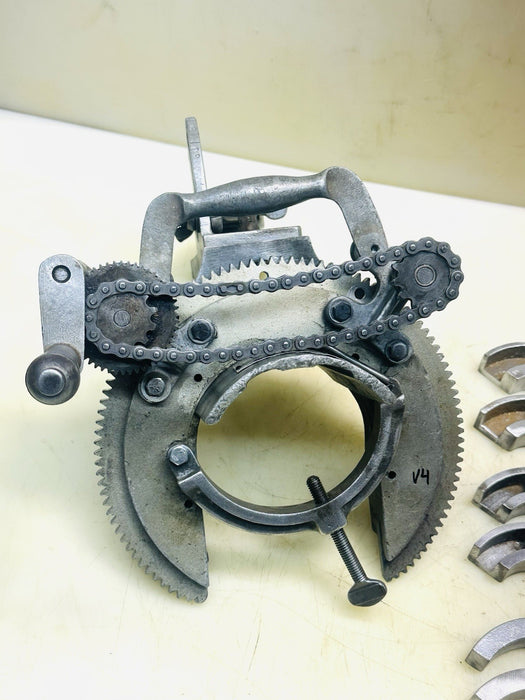 Mathey Dearman Pipe Beveling Machine Mode MS Beveler 1-1/2 to 4 W/ Inserts #V4