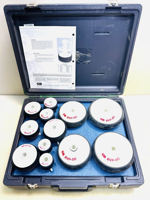 GB Gardner Bender BVP-60 PVC Plug Set for 2" - 6" PVC Pipe BVS-260 Great Set