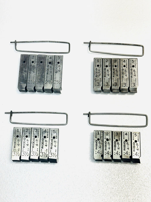 RIDGID 4PJ 2 1/2”, 3”, 3 1/2”, 4” NPT Dies Set RH for 4-P and 4PJ Threaders