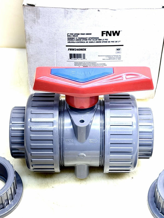 FNW FNW340NEK 2 in. PVC EPDM Full Port True-Union Ball Vale with NPT and SW Ends