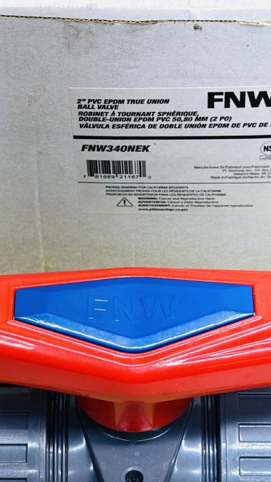 FNW FNW340NEK 2 in. PVC EPDM Full Port True-Union Ball Vale with NPT and SW Ends