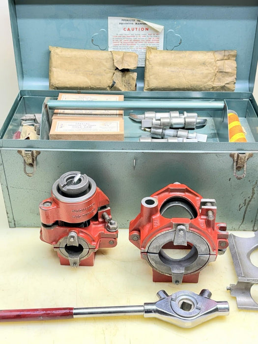 PIPEMASTER TEE-TURNER SET ERIE TOOL COMPLETE SET WITH EXTRAS GREAT SHAPE