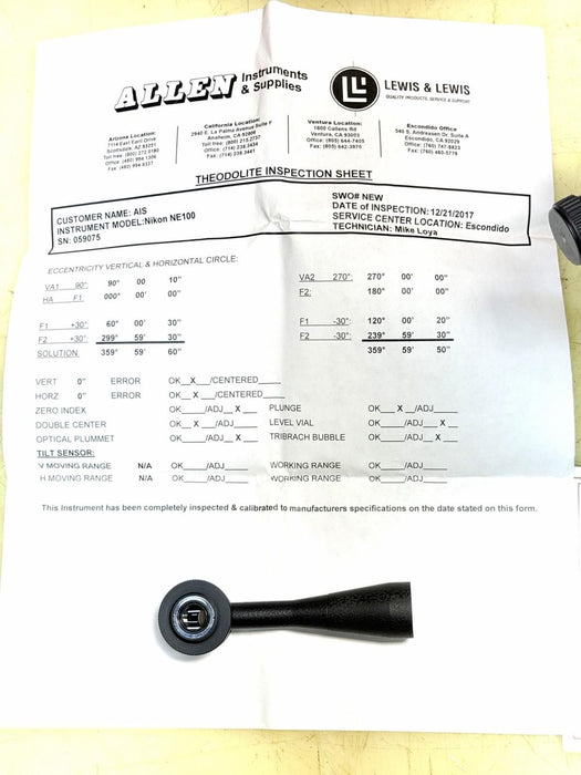 NIKON NE-100 DIGITAL THEODOLITE WITH ORIGINAL CARRY CASE and 90º eyepiece