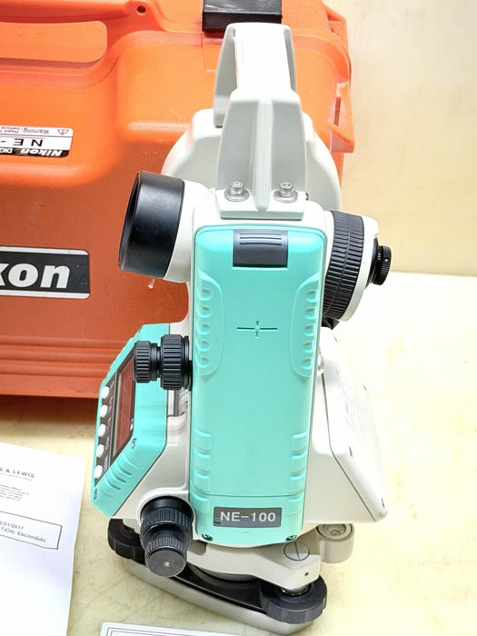 NIKON NE-100 DIGITAL THEODOLITE WITH ORIGINAL CARRY CASE and 90º eyepiece