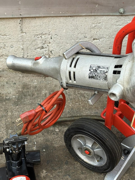 Ridgid 258 Power Pipe Cutter 2-1/2-8” w/ Hyd. Pump, 700 Threader Roller + Cart