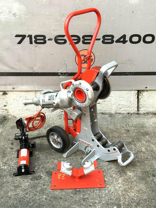 Ridgid 258 Power Pipe Cutter 2-1/2-8” w/ Hyd. Pump, 700 Threader Roller + Cart