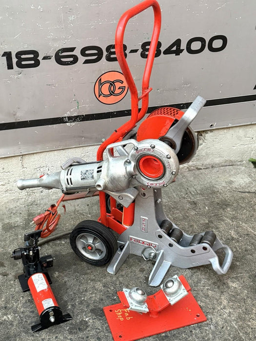 Ridgid 258 Power Pipe Cutter 2-1/2-8” w/ Hyd. Pump, 700 Threader Roller + Cart