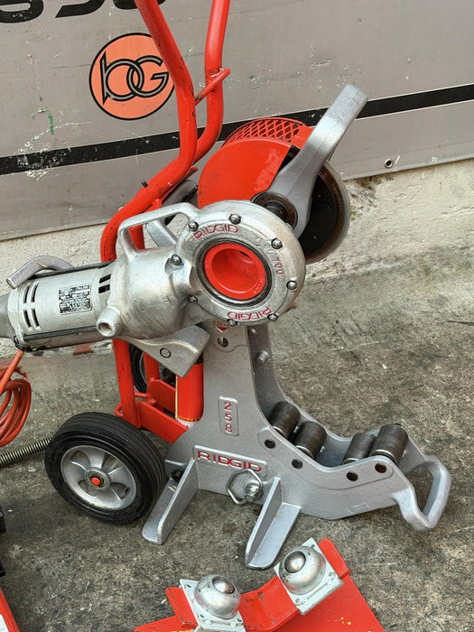 Ridgid 258 Power Pipe Cutter 2-1/2-8” w/ Hyd. Pump, 700 Threader Roller + Cart