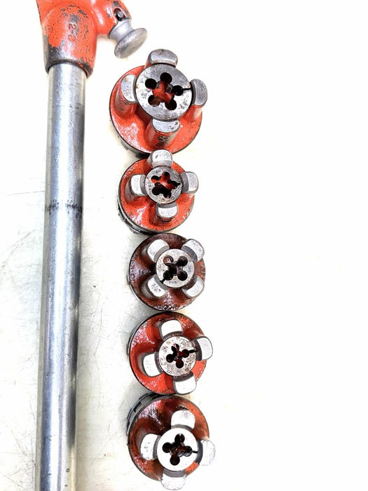 Ridgid Ratchet Bolt Threader Set 1/8, 1/4, 3/8, 7/16, 9/16, NC 00-RB + Handle