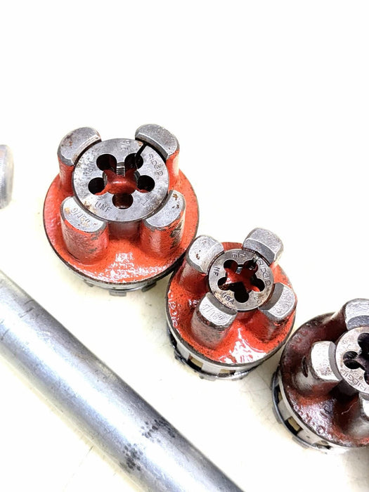 Ridgid Ratchet Bolt Threader Set 1/8, 1/4, 3/8, 7/16, 9/16, NC 00-RB + Handle