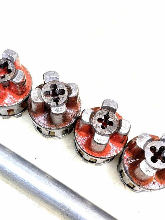 Ridgid Ratchet Bolt Threader Set 1/8, 1/4, 3/8, 7/16, 9/16, NC 00-RB + Handle