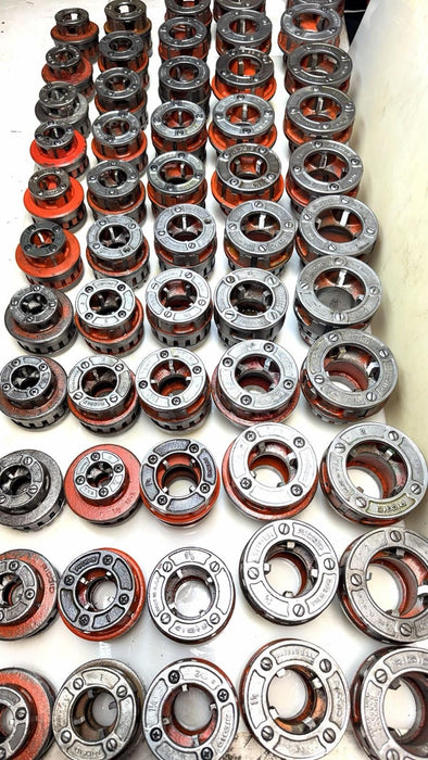 RIDGID 12-R Pipe Threader 5-Pc. Die Set 3/4” - 2" with Ratchet + Handle Xcellent