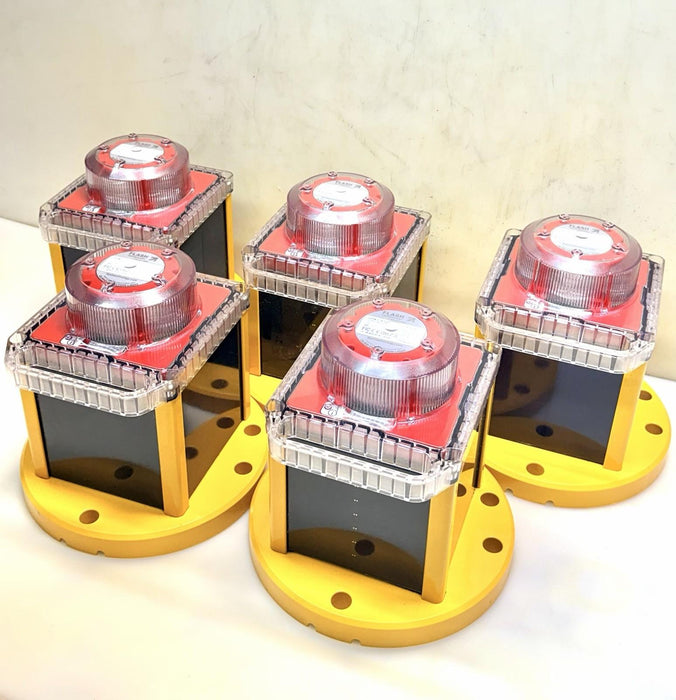 Lot 5 Flash Technology OL800 Red 60X Solar Obstruction Light FAA Compliant