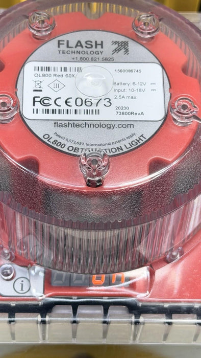 Lot 5 Flash Technology OL800 Red 60X Solar Obstruction Light FAA Compliant