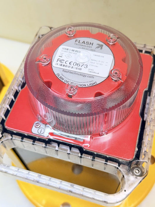 Lot 2 Flash Technology OL800 Red 60X Solar Obstruction Light FAA Compliant