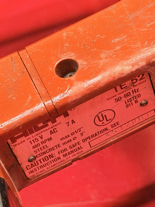 HILTI TE 52 HAMMER DRILL CORDER EITH CASE SDS MAX