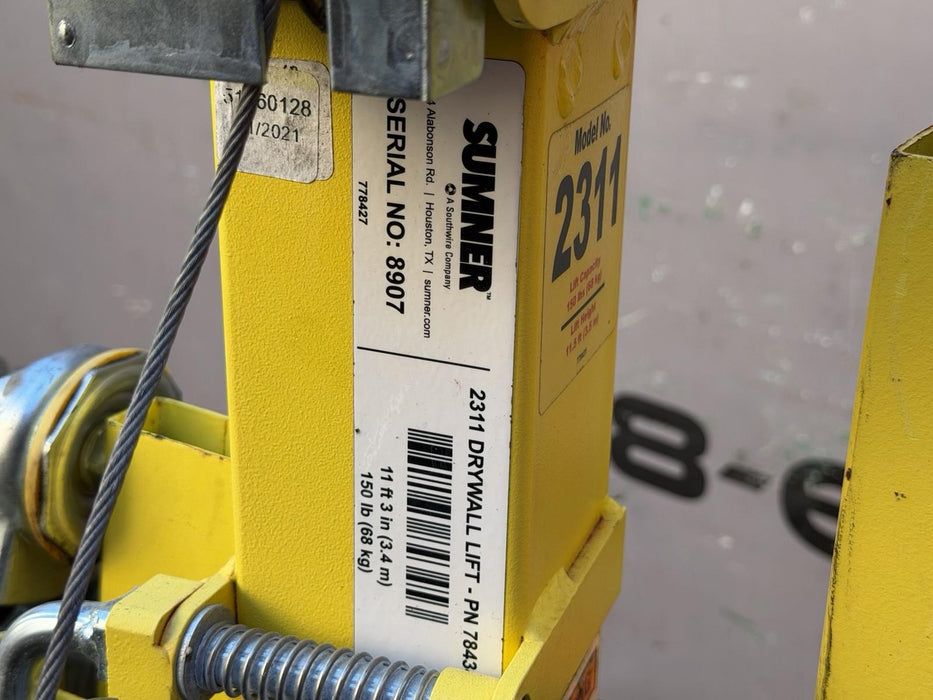 Sumner 2311 11-Feet Portable Sheetrock Drywall Lift Jack Material Hoist + Cart