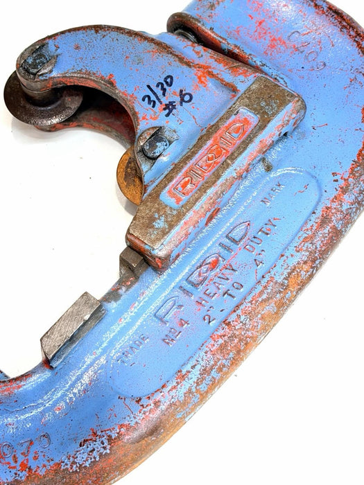 Ridgid No. 4 Heavy Duty Pipe Cutter, 2" to 4" Pipe Used / Works Good #6