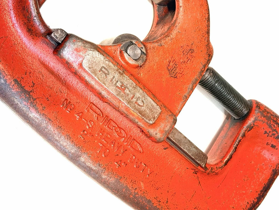 Ridgid No. 4-S Heavy Duty Pipe Cutter, 2" to 4" Pipe Used / Works Good #7